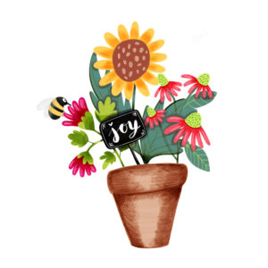Flowerpot with sunflower